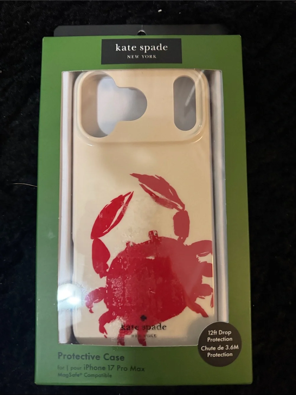 kate spade Cream iPhone 17 Pro Max Case with Red Crab